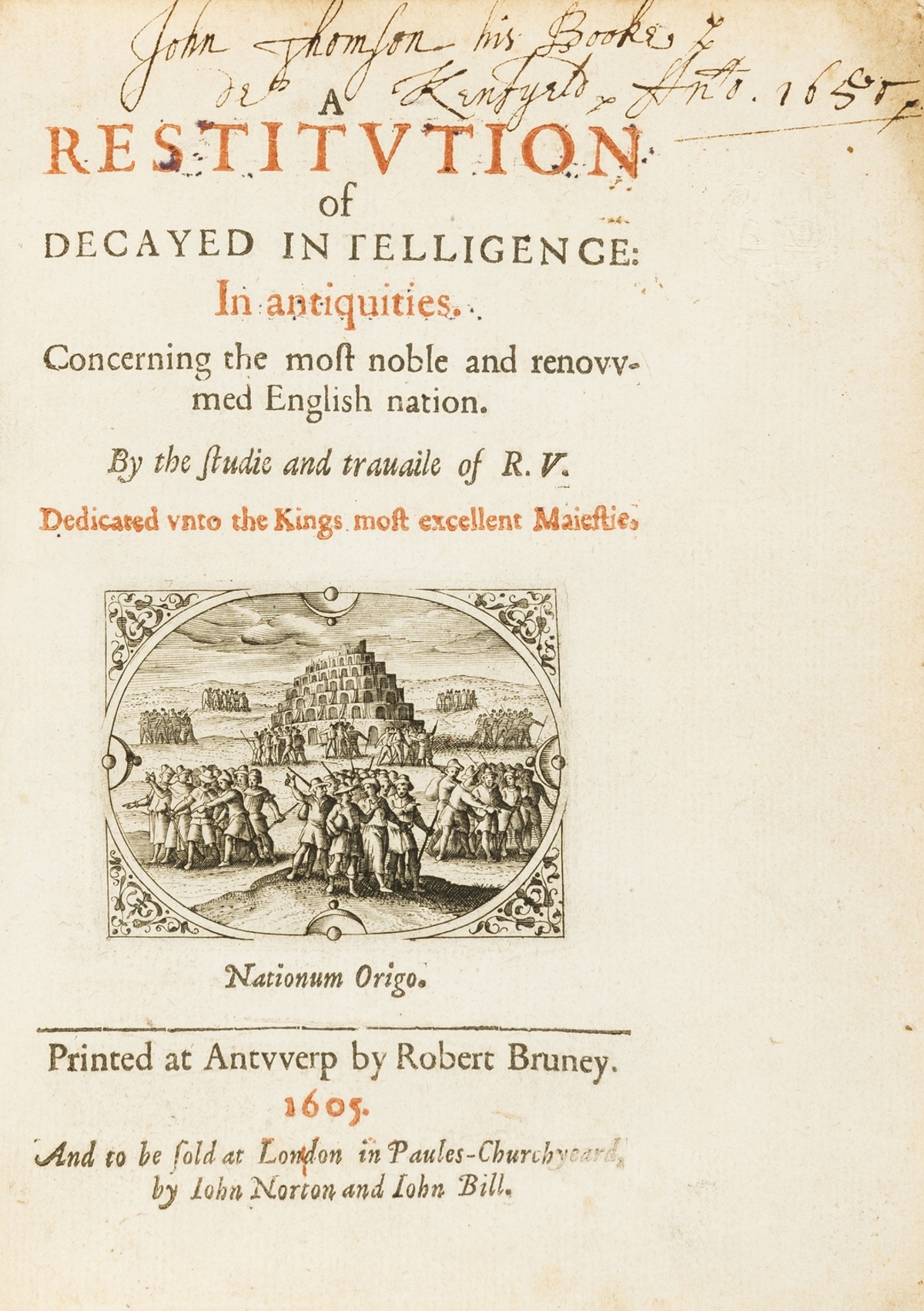 Pied Piper of Hamelin.- [Rowlands (Richard) "Richard Verstegan." A Restitution of Decayed …