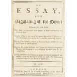 Economics.- V[ickaris] (A.) An Essay, for Regulating of the Coyn, first edition, Printed by James …