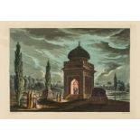 India.- Collection of 10 aquatint plates with hand-colouring on scenes in India, [early 19th …