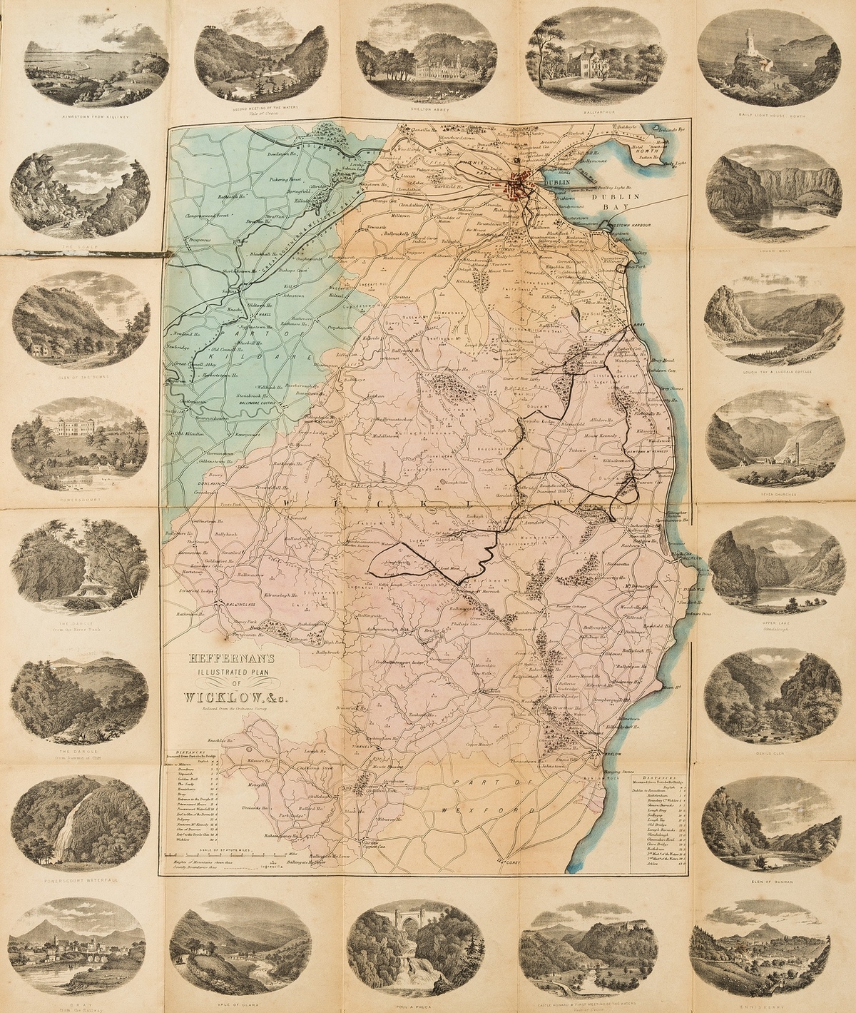 Ireland.- Heffernan (Daniel Edward) Heffernan's Illustrated Plan of Wicklow &c., 1861.