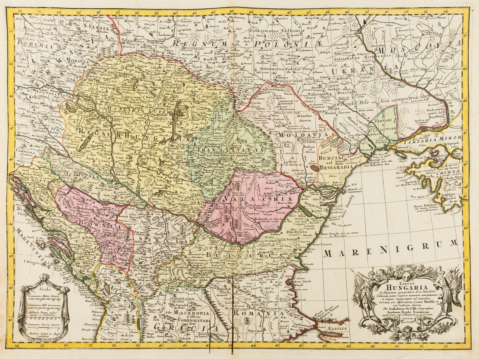 Central Europe.- Lotter (Tobias Conrad) Tabula Hungaria, [c. 1760]; together with 'Mappa …