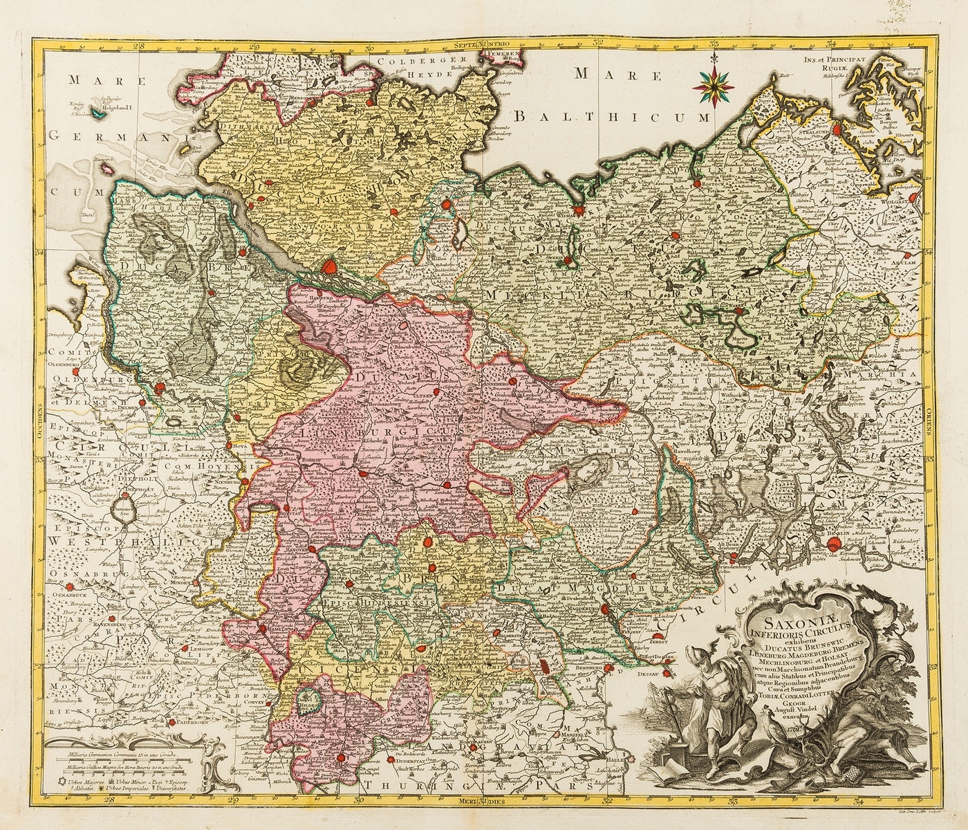 Germany.- Lotter (Tobias Conrad) Saxoniae Inferioris Circulus; Saxoniae Superioris, two maps, …