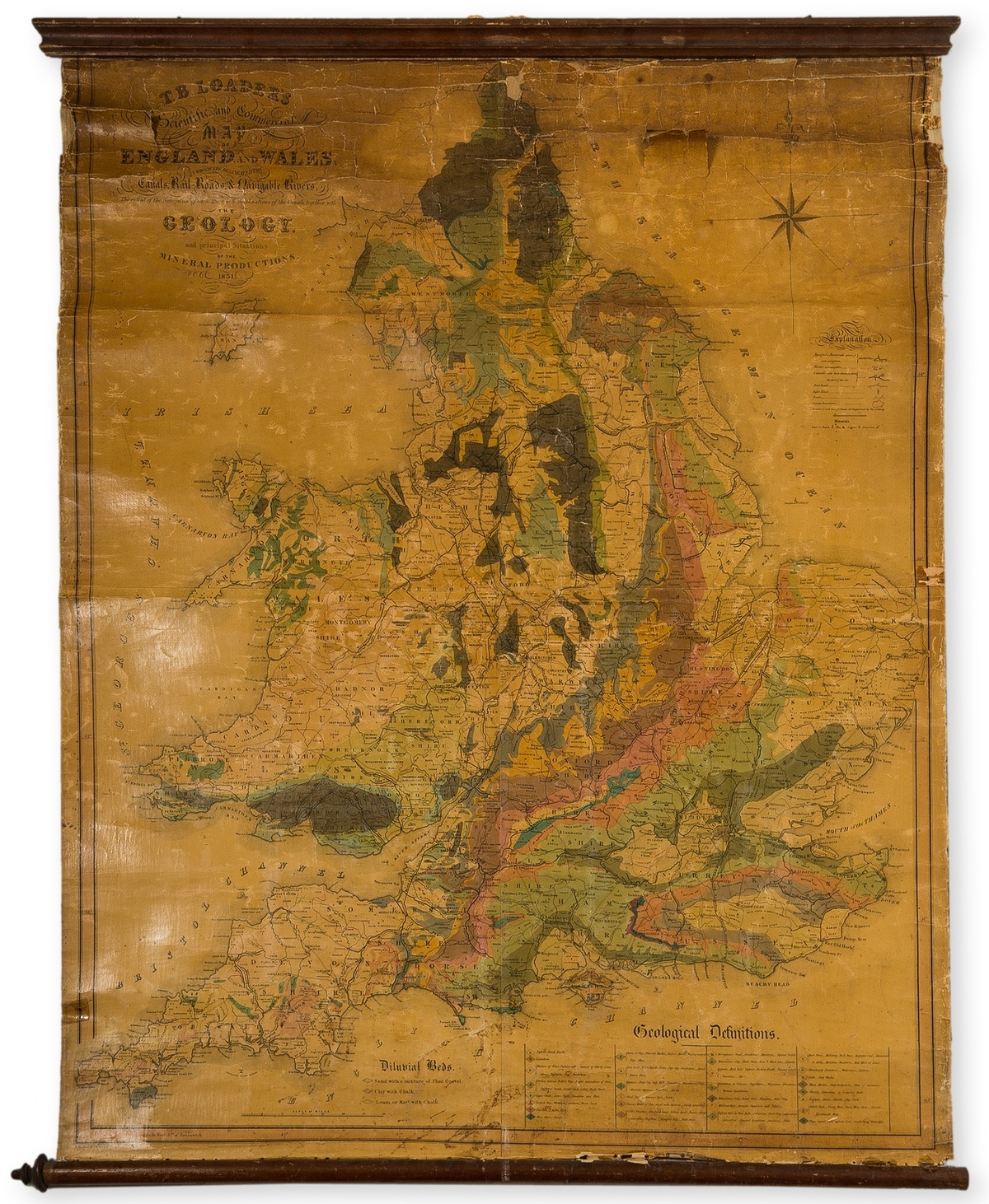 British Isles.- Geological map.- Loader (T.B.) T. B. Loader's Scientific and Commercial Map of …