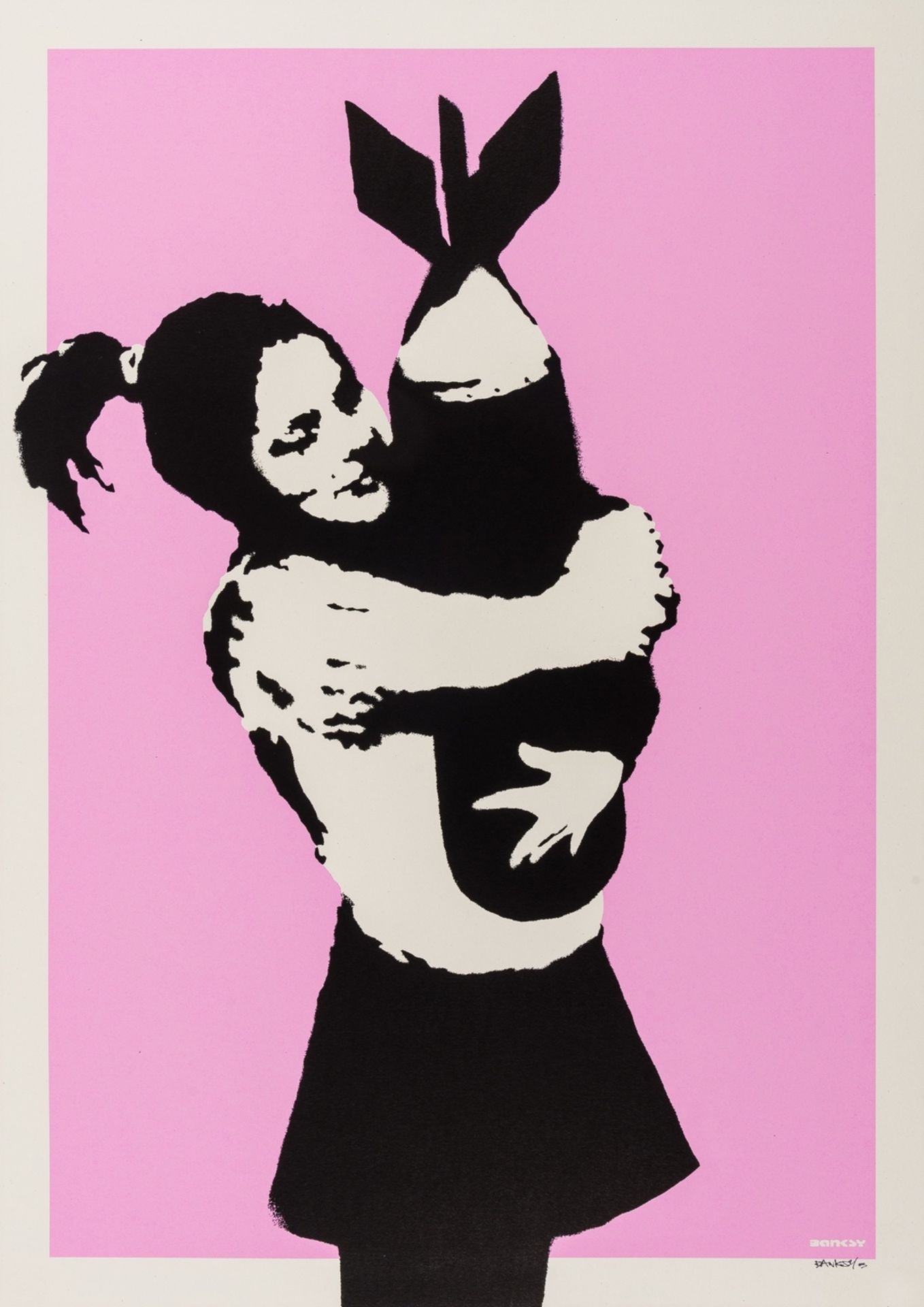 Banksy (b.1974) Bomb Love (Bomb Hugger) (Signed)