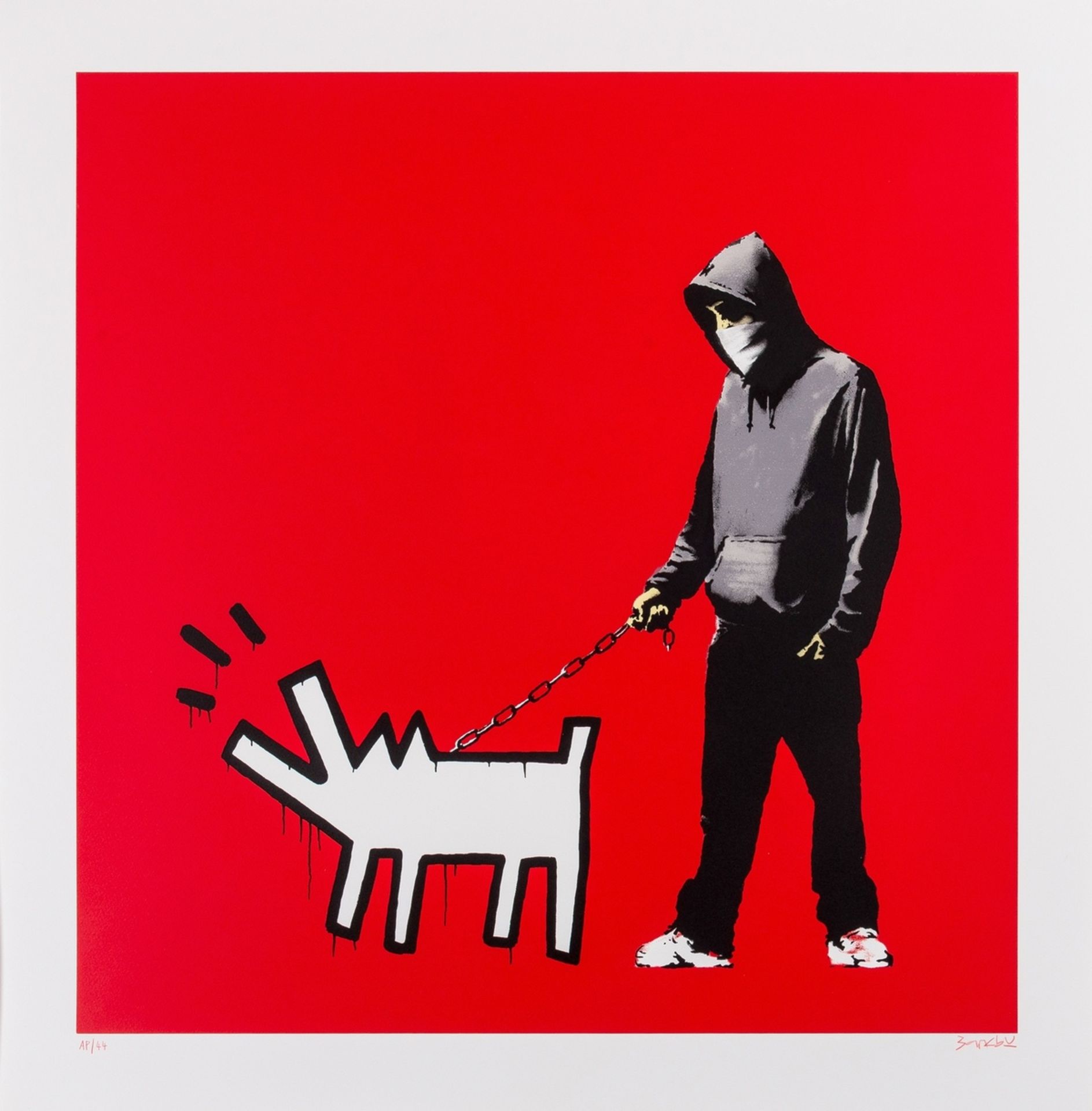 Banksy (b.1974) Choose your weapon (Red) (Signed AP)