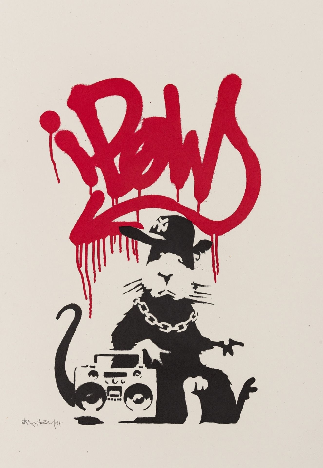 Banksy (b.1974) Gangsta Rat (Signed)