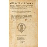 Cooper (Thomas) Thesaurus linguae Romanae & Britannicae, printed in the shop of Henry Bynneman [by …