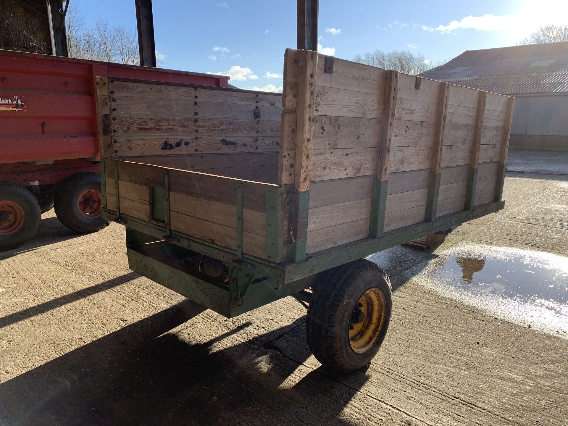 Wooden body single axle tipping trailer with side extensions - Image 3 of 3