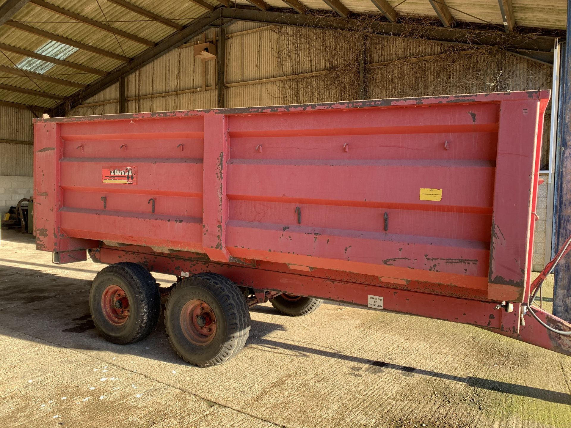 1986 Tye 10 ton twin axle grain trailer - Image 4 of 5