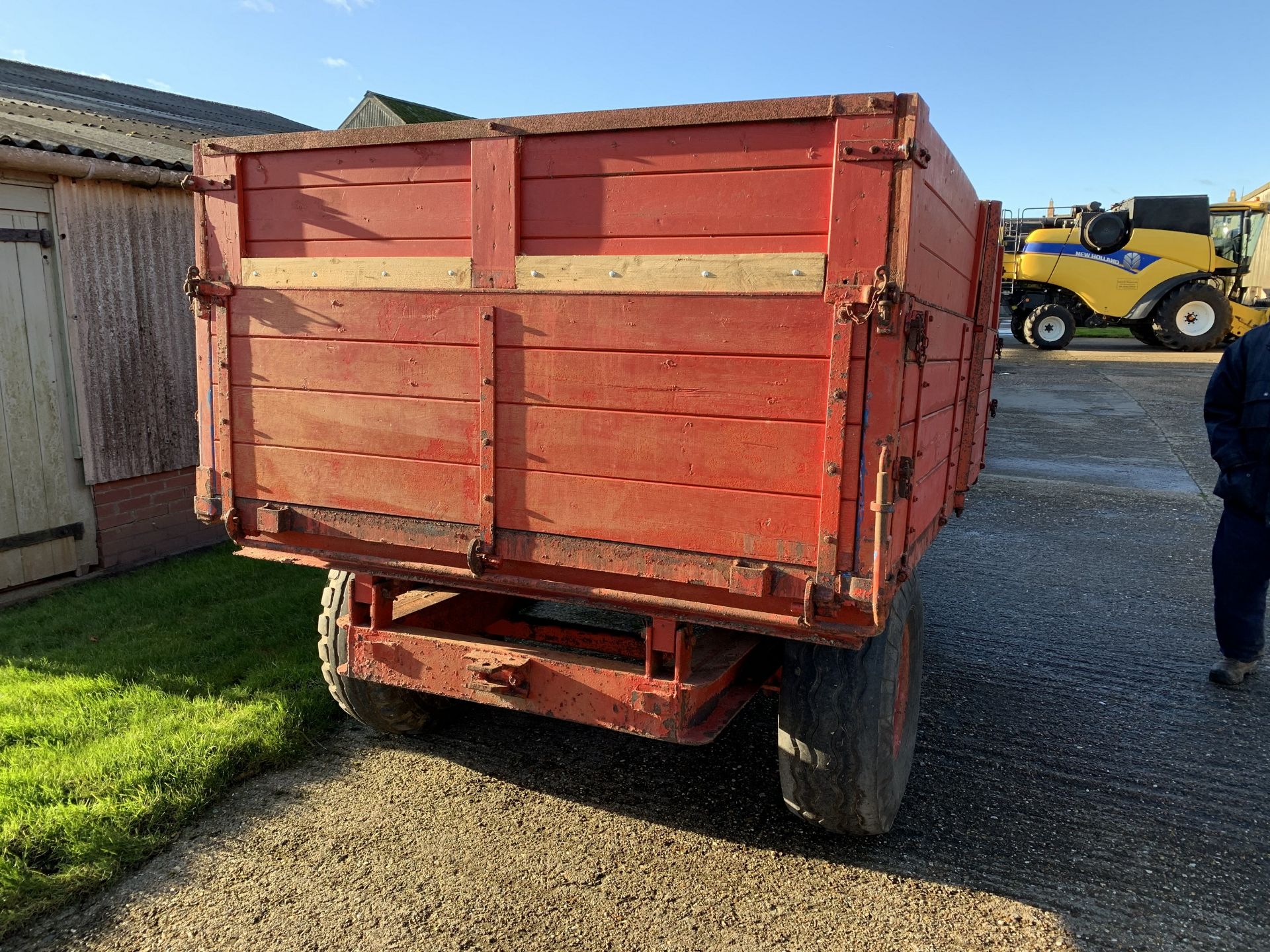 Tye single axle grain trailer with wooden sides and extensions - Image 5 of 5