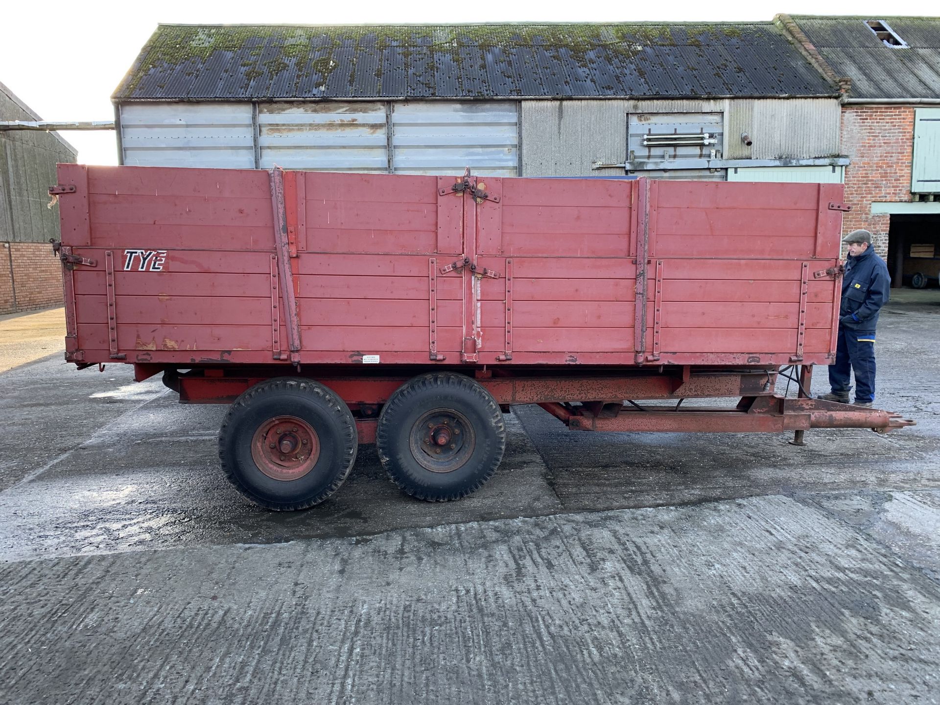 1978 Tye 8 ton twin axle grain trailer with drop sides and extensions - Image 4 of 5