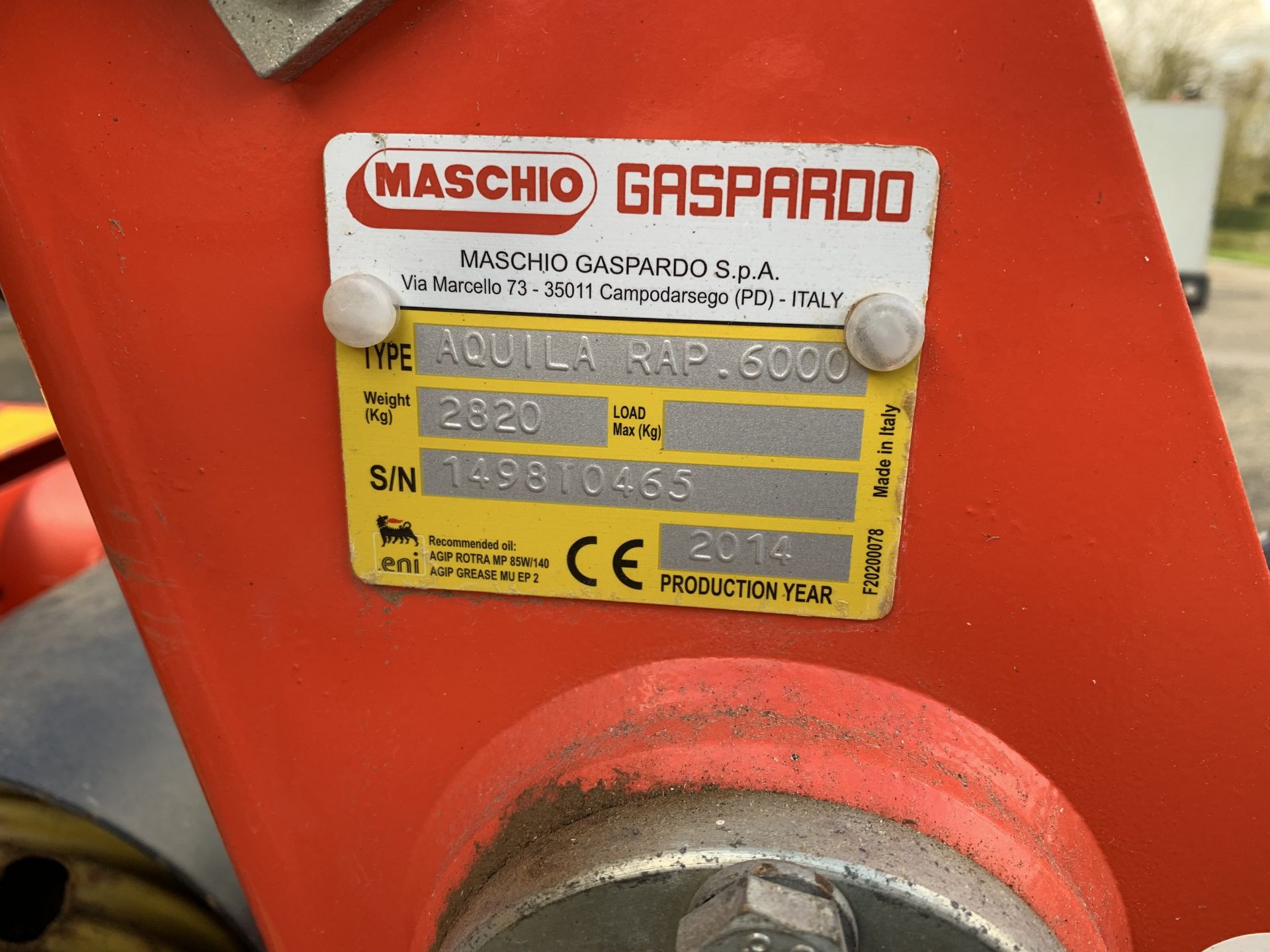 2014 Maschio Aquila Rapido 6m folding power harrow and spare tines - Image 3 of 5