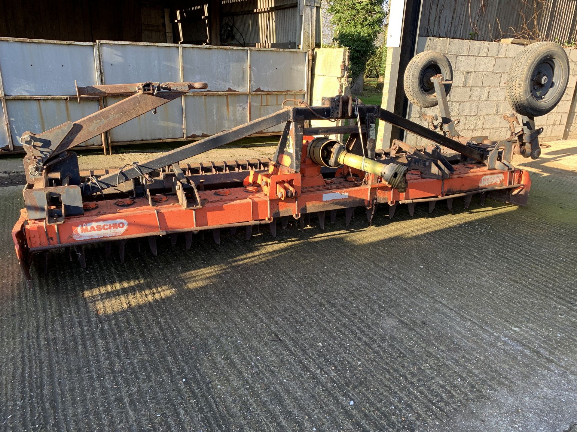 Maschio 4.5m power harrow with transport kit and spare tines