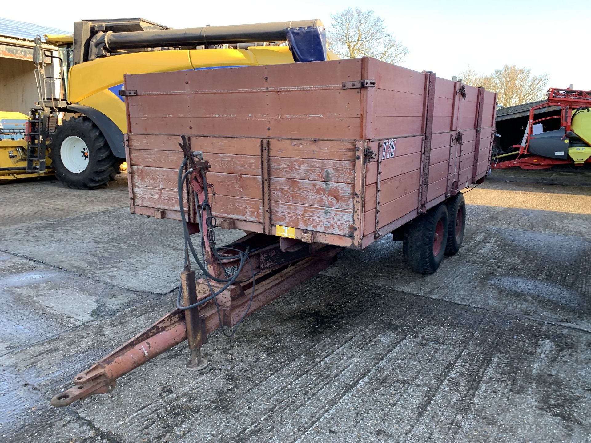 1978 Tye 8 ton twin axle grain trailer with drop sides and extensions