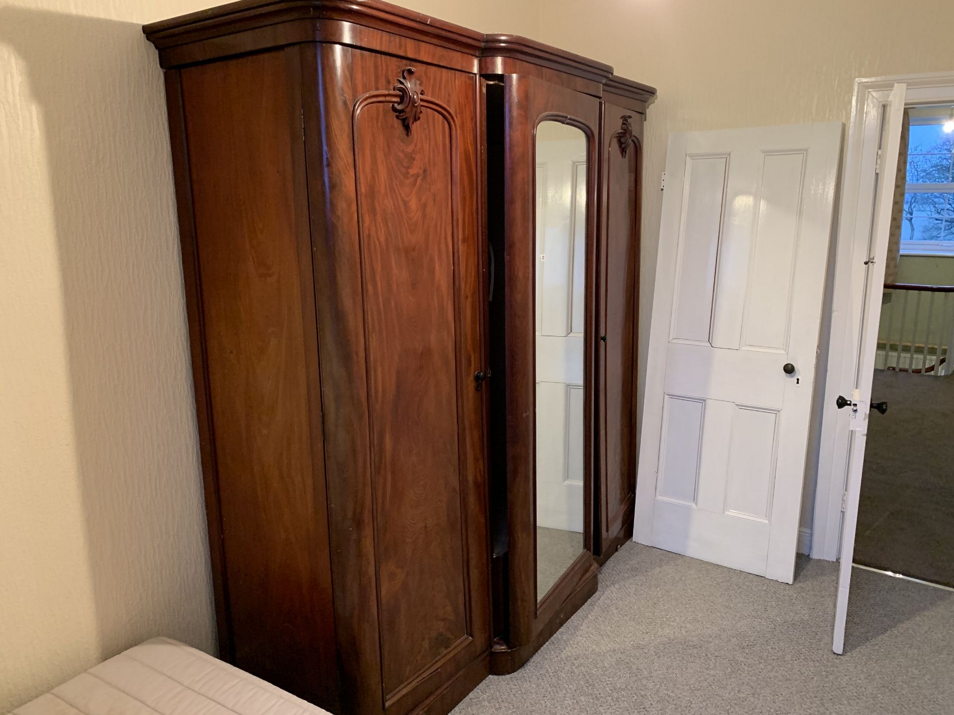 Large mahogany triple wardrobe NO VAT