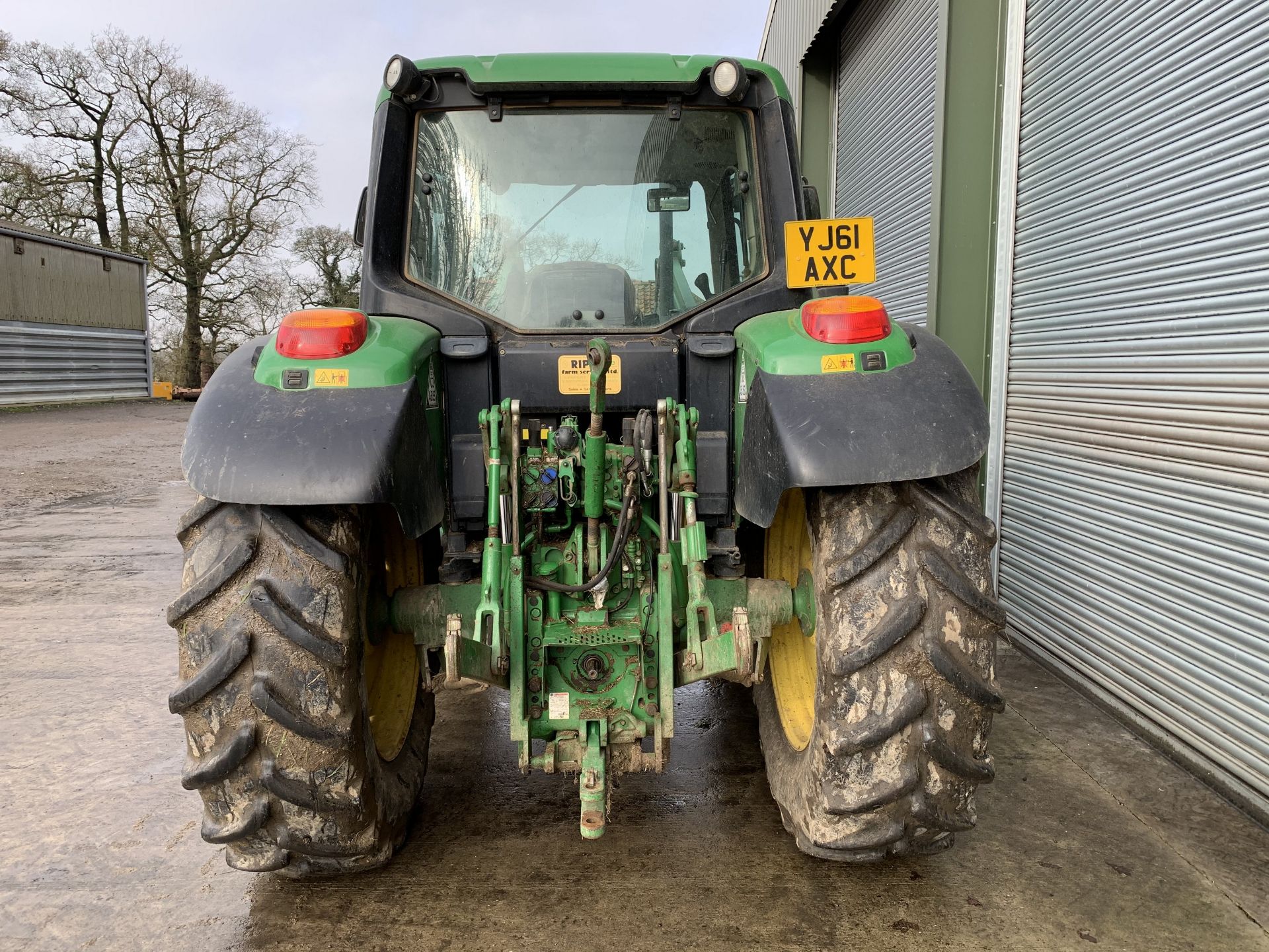 2012 John Deere 6330 tractor with John Deere 633 front loader, pallet tines & bag jib, YJ61 AXC, - Image 10 of 12