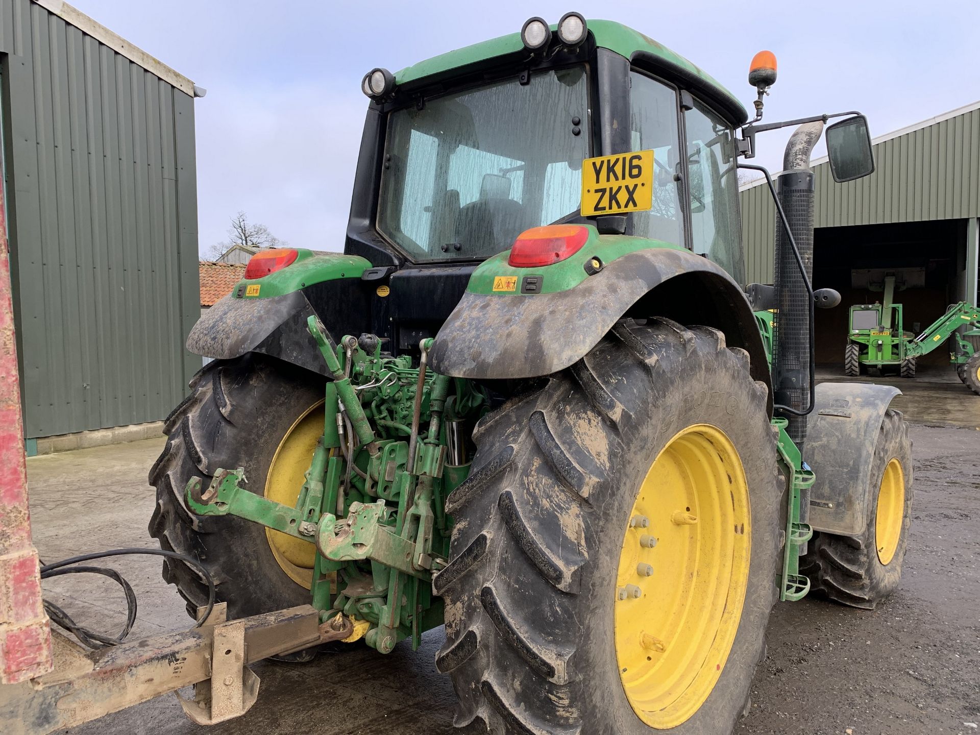 2016 John Deere 6130M tractor, YK16 ZKX, 2645 hours, 18x50kg wafer weights, 420/85R24 front & 460/ - Image 8 of 9