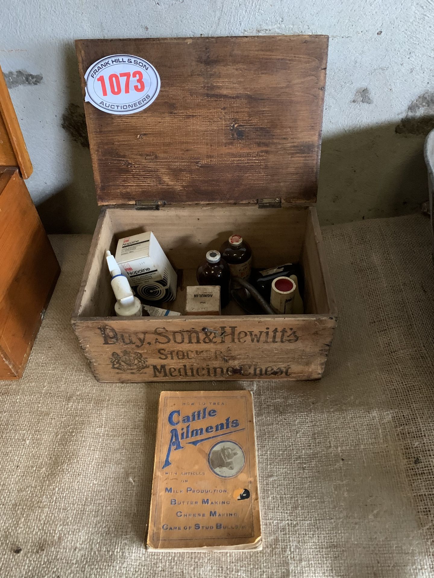 Day, Son & Hewitt's stockman's medicine chest & contents & cattle ailments book