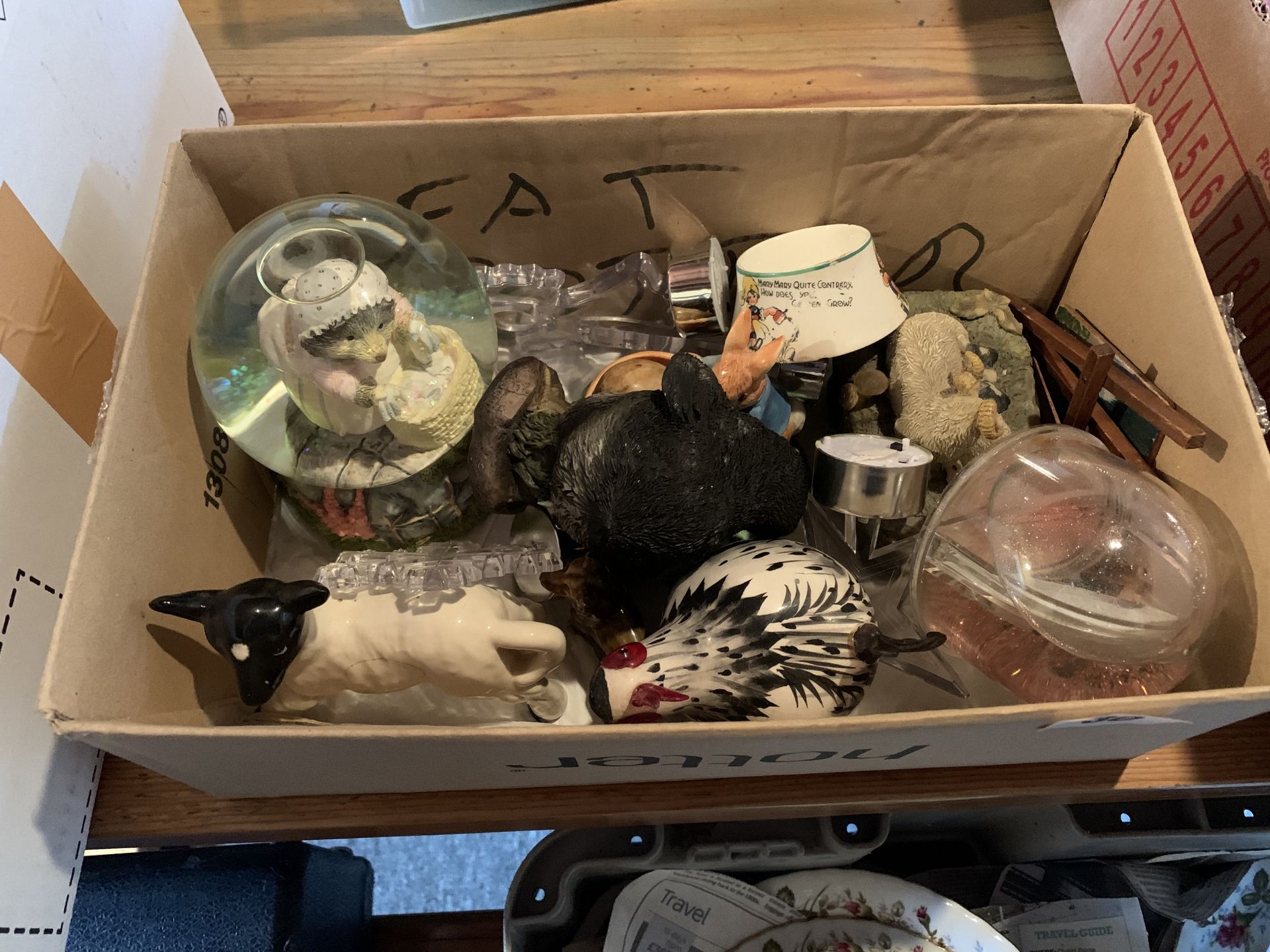 Box of miscellaneous figures etc