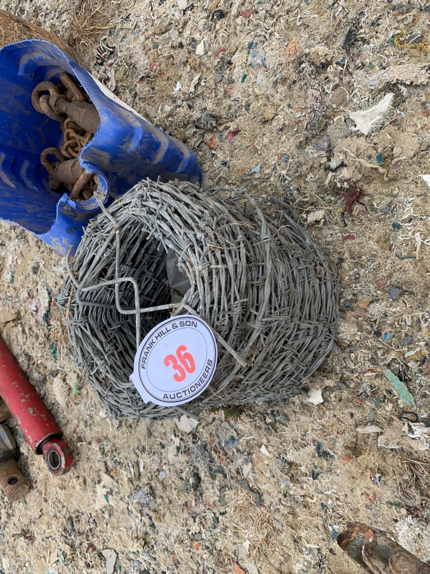 Part roll of barbed wire