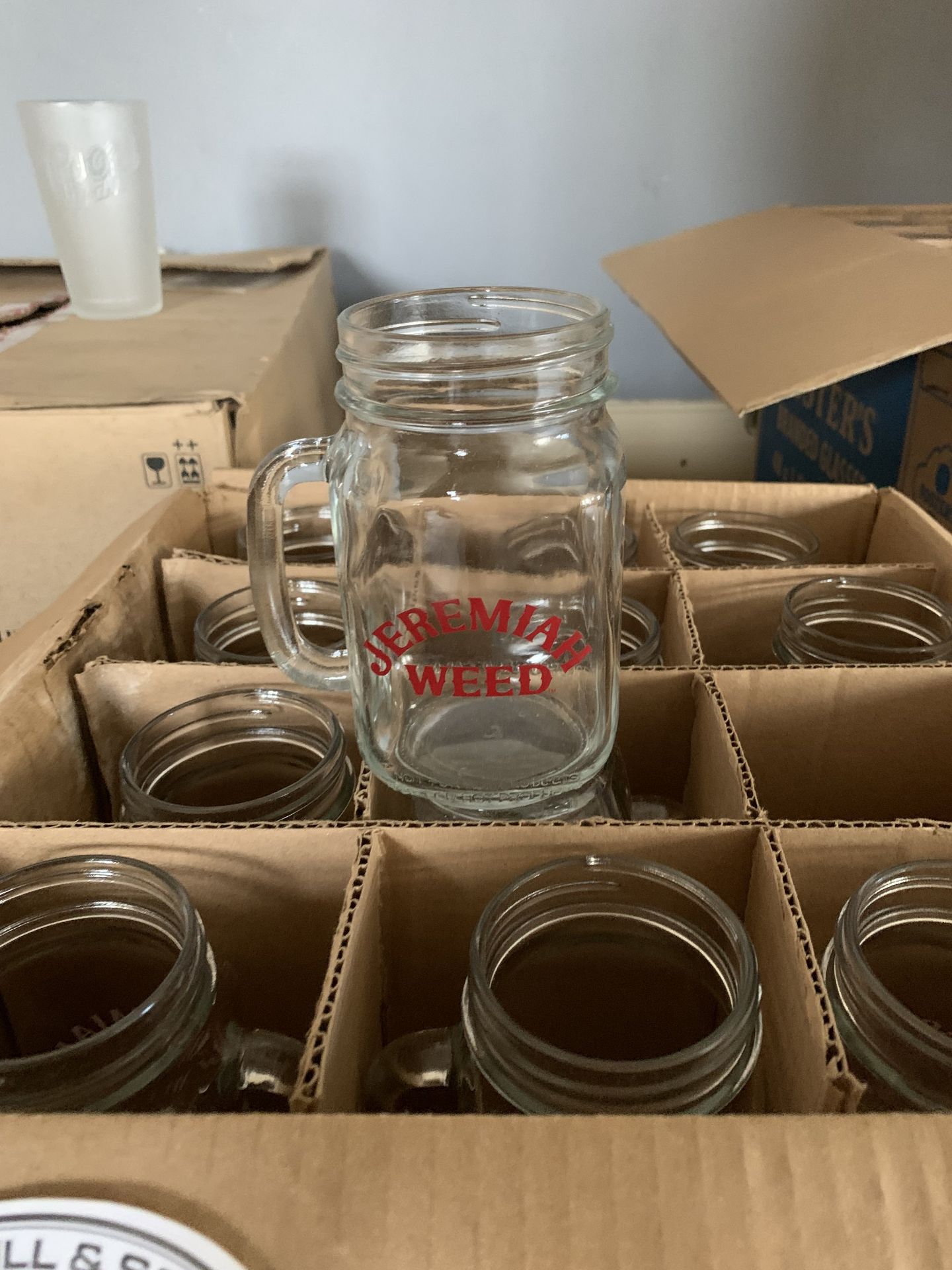 Box of Jeremiah Weed tankards