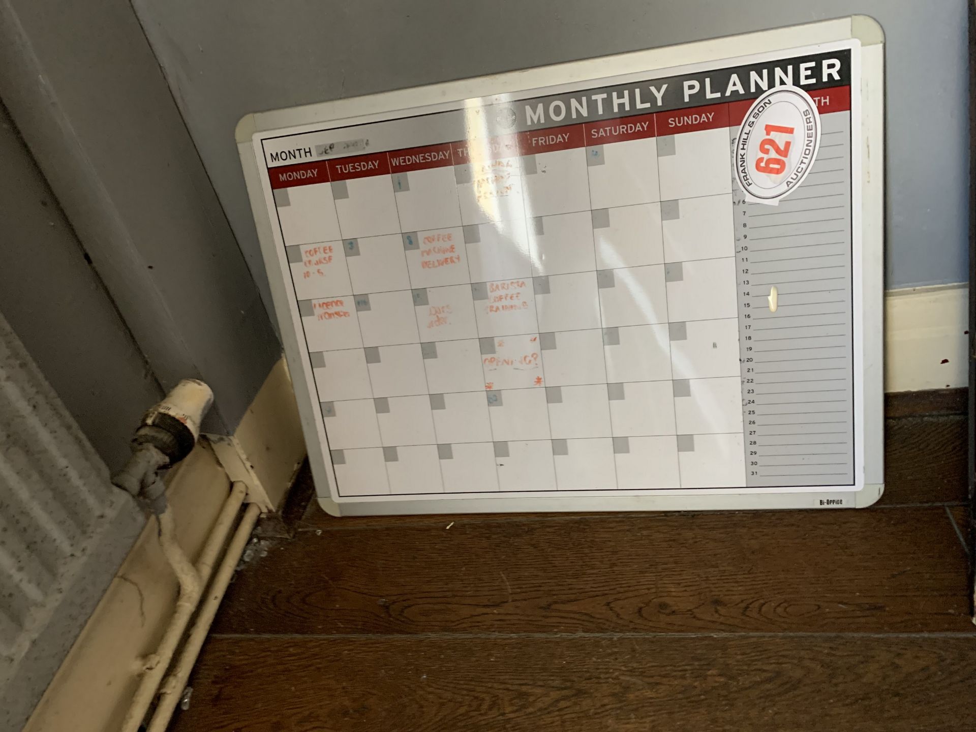 Monthly planner whiteboard