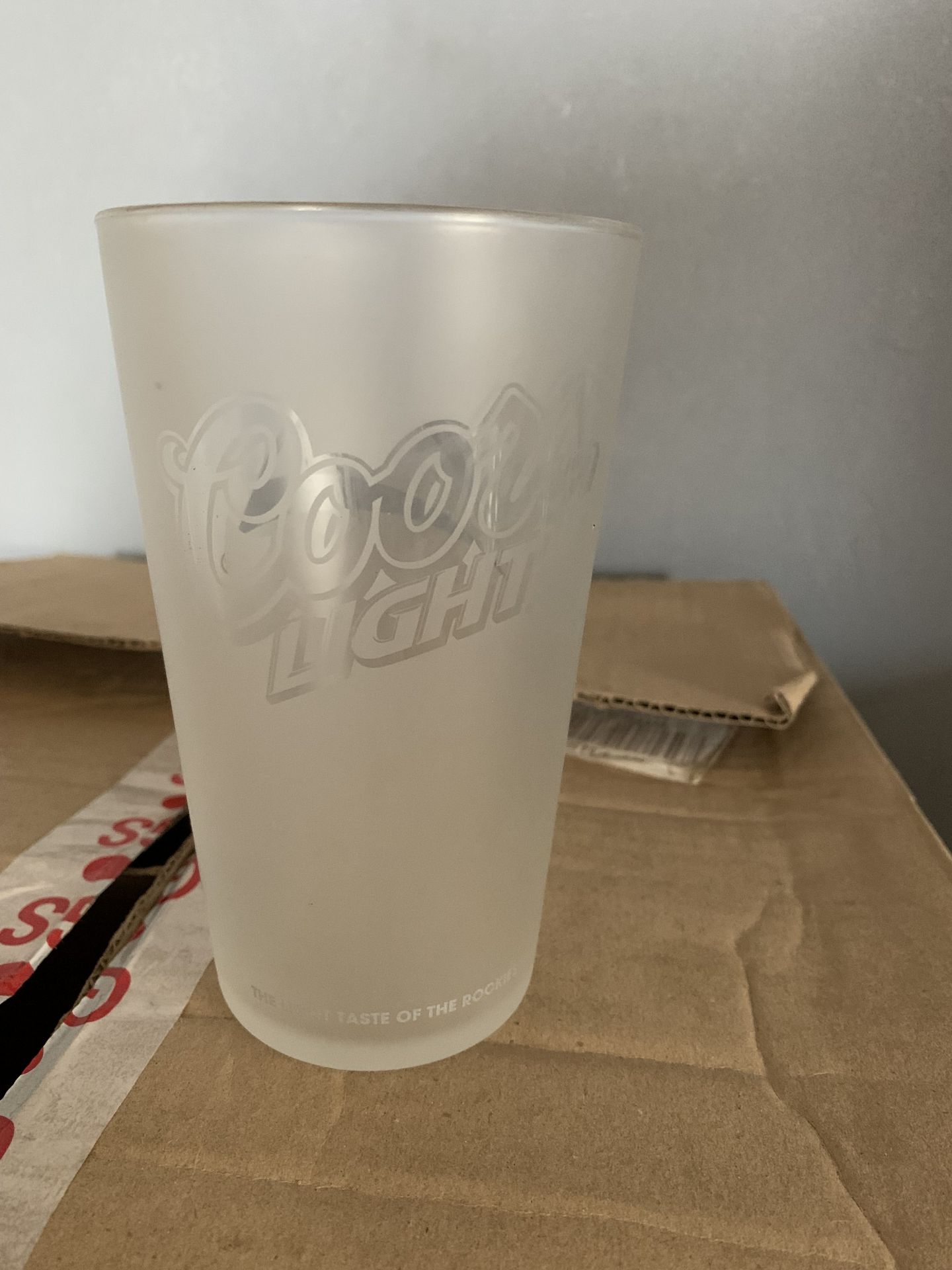 Box of Coors Light pint glasses