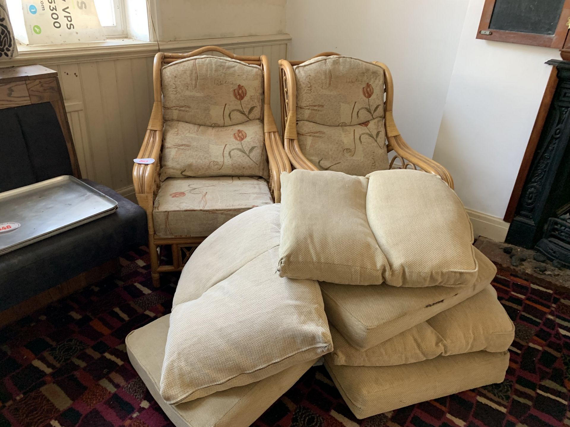 2 chairs & heap of sofa cushions - Image 2 of 2