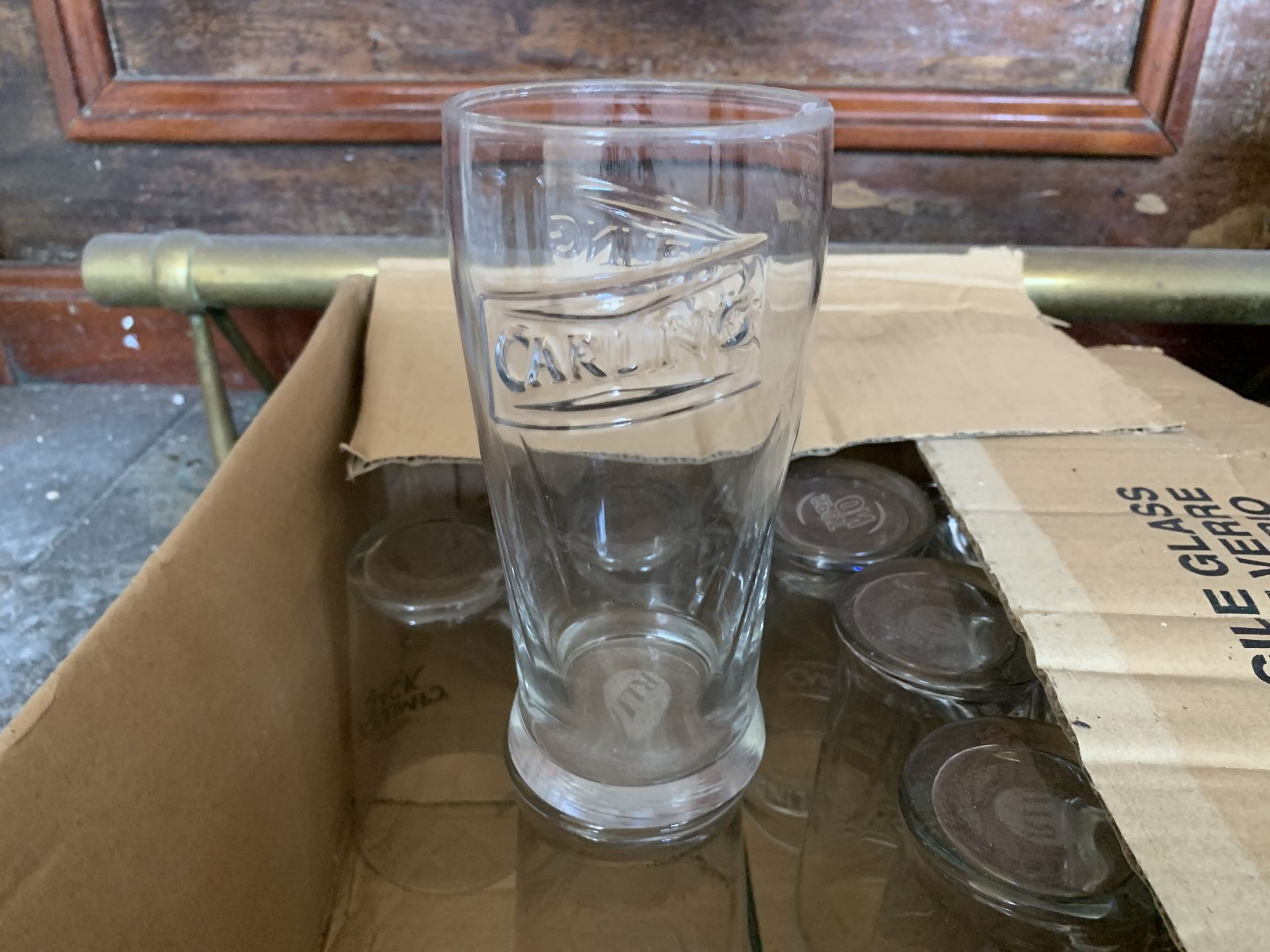 Box of mixed pint glasses