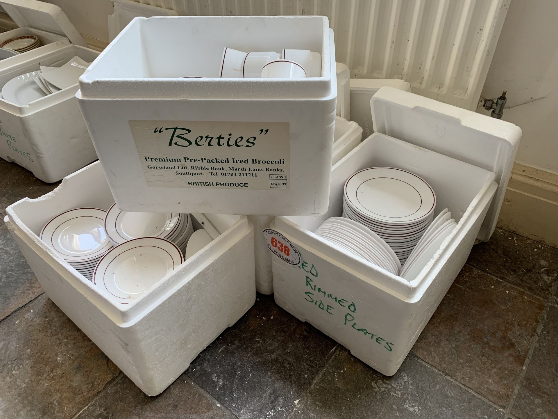 4 boxes of crockery