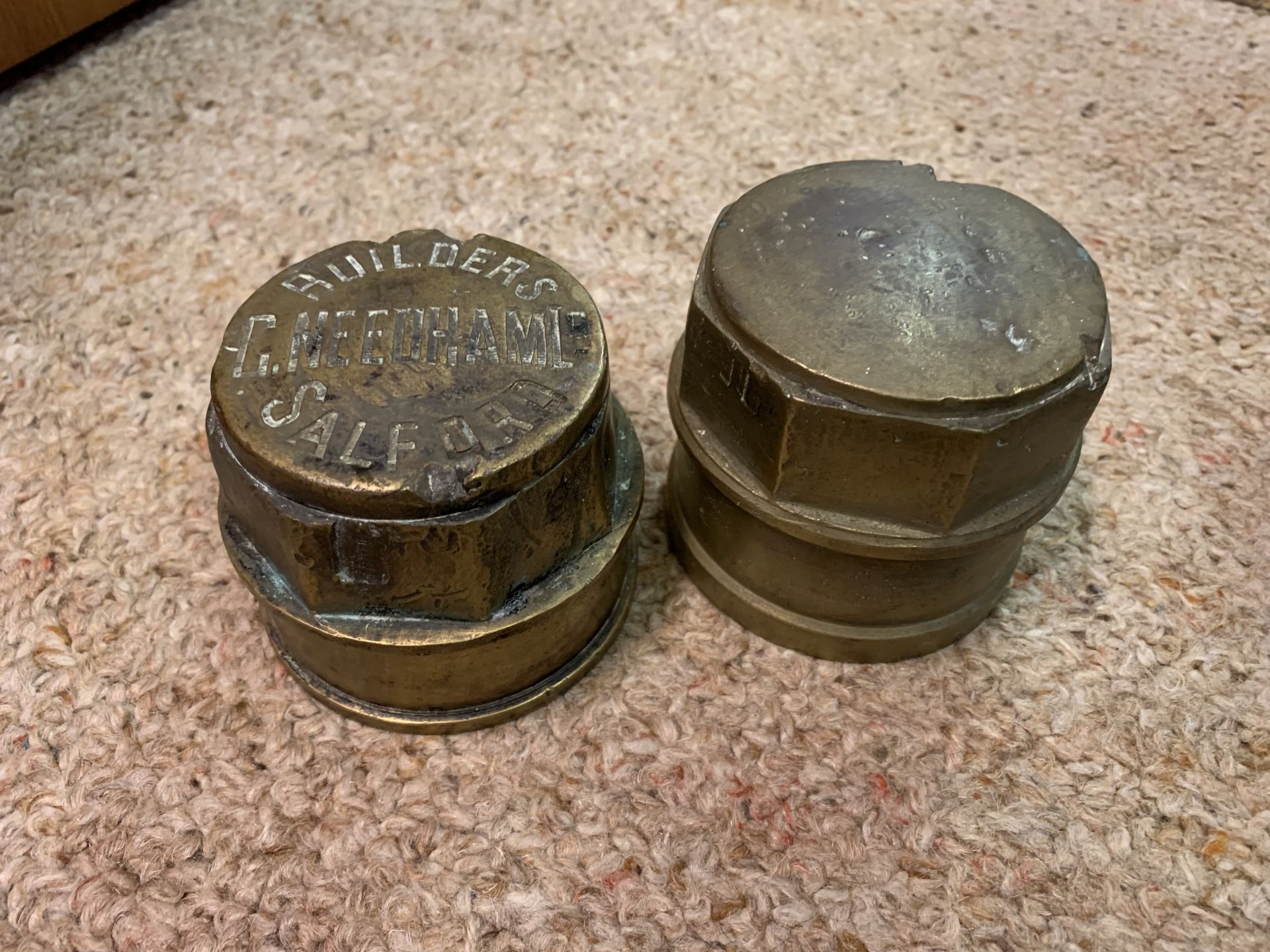 2 brass hub caps