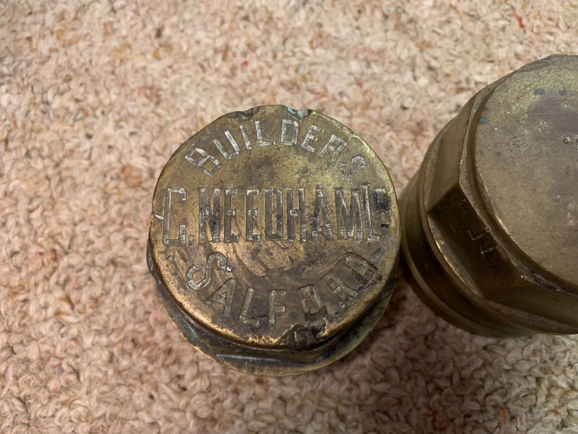 2 brass hub caps - Image 2 of 2