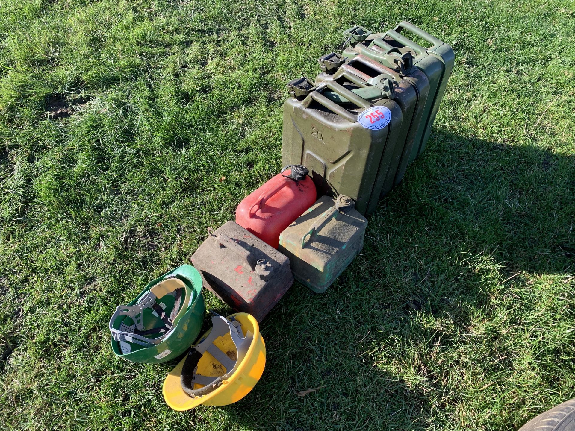 Jerry cans & hard hats