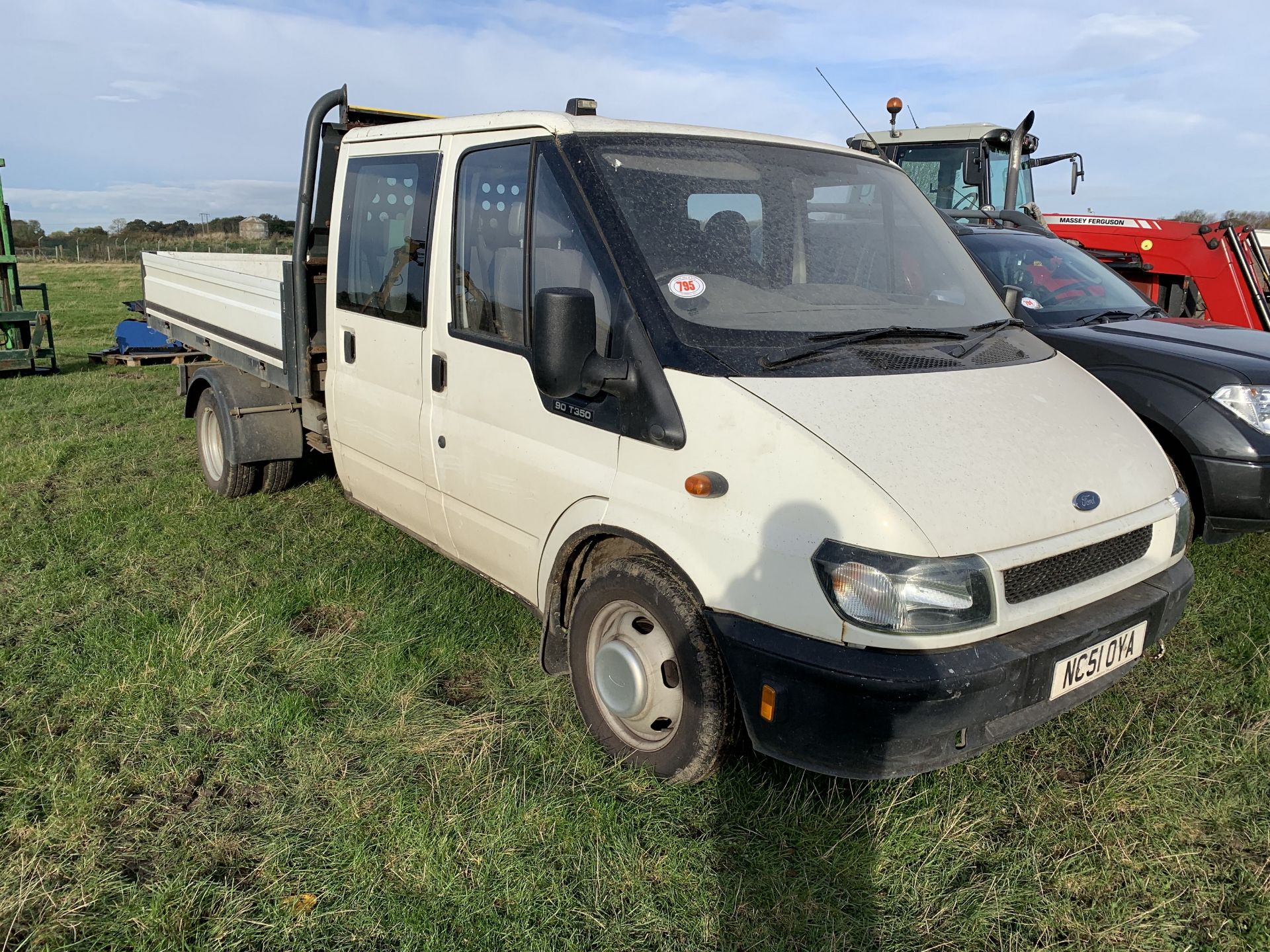 +VAT Ford Transit 90T350 flat bed truck, NC51 OYA, 129893 miles, MOT 7/2/22