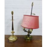 Two brass table lamps, tallest 63cm (2)