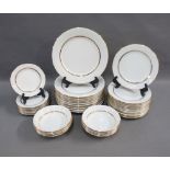 Noritake Gloria pattern dinner service comprising twelve dinner plates, twelve side plates, eight