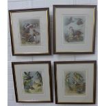 Set of five Archibald Thorburn coloured prints, framed under glass, 23 x 27cm (5)