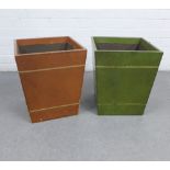 Two leather waste paper bins, (2)
