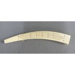 Late 19th / early 20th century ivory cribbage board, 31cm long