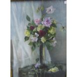 H.M Anderson, Still life vase of flowers, Oil on canvas, signed and dated '96, framed under glass