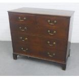19th century oak chest, the rectangular top over two short and three long drawers, on bracket