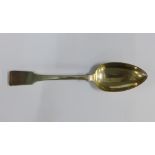 19th century Scottish provincial silver table spoon, c1820, fiddle pattern, makers mark