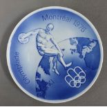 Royal Copenhagen 1976 Montreal Olympic Games commemorative plate, 20cm diameter