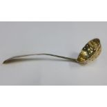 Late 18th / early 19th century Scottish silver sifter spoon, makers mark for James Erskine, likely
