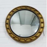 Circular wall mirror with ball faux gilt frame, 59cm diameters
