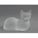 Lennox opaque glass Cat figure, 9cm long