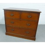 19th century mahogany chest, the rectangular top with a reeded edge over two short and two long