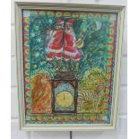 Sir Robin Philipson, (1916 - 1992), Christmas Card design, print, signed verso, framed under glass,