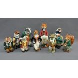 Set of nine Cinque Ports Country Gentleman pottery figures to include Sir Freddie Fox, badger, toad,