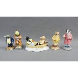 Set of six Beswick Ware Wind in the Willows limited edition figures to include 'On the River', '